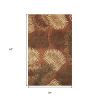 3' X 5' Rust Orange And Green Wool Botanical Leaves Hand Tufted Area Rug