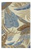3' X 5' Ivory Blue And Brown Wool Tropical Botanical Hand Tufted Area Rug