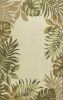 3' X 5' Ivory And Green Wool Botanical Leaves Hand Tufted Area Rug