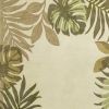 3' X 5' Ivory And Green Wool Botanical Leaves Hand Tufted Area Rug