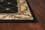 5' X 8' Brown Black And Ivory Floral Vines Area Rug