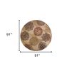 8' Sage Brown And Ivory Floral Medallion Round Rug