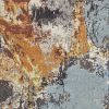 8' Beige And Tan Floral Medallion Distressed Round Rug