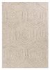 5' X 7' Sand And Beige Wool Geometric Hand Tufted Area Rug