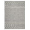 5' X 7' Gray And Ivory Wool Geometric Hand Hooked Area Rug