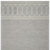 5' X 7' Gray And Ivory Wool Geometric Hand Hooked Area Rug