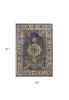 5' X 8' Navy Blue Gold And Ivory Medallion Area Rug