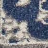 7' X 9' Blue And Ivory Floral Medallion Area Rug