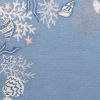 5' X 8' Blue Gray And White Fish and Coral Hand Tufted Area Rug
