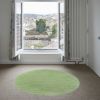 6' Green Shag Hand Woven Round Rug