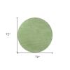 6' Green Shag Hand Woven Round Rug