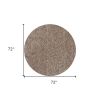 6' Beige And Brown Abstract Hand Woven Round Rug