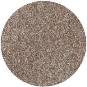 6' Beige And Brown Abstract Hand Woven Round Rug