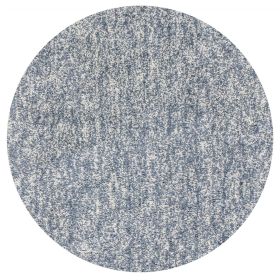 6' Slate Blue And Ivory Abstract Hand Woven Round Rug