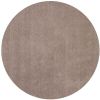 6' Beige Shag Hand Woven Round Rug