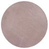6' Pink Shag Hand Woven Round Rug