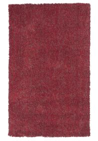 5' X 7' Red Shag Hand Woven Area Rug