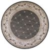 8' Gray And Ivory Floral Round Rug
