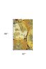 4' X 6' Coral Green And Ivory Wool Tropical Botanical Hand Tufted Area Rug