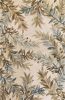 3' X 5' Ivory Brown And Blue Wool Botanical Leaves Hand Tufted Area Rug