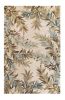 3' X 5' Ivory Brown And Blue Wool Botanical Leaves Hand Tufted Area Rug