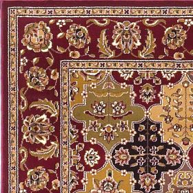 8' Red Orange And Black Quatrefoil Octagon Rug