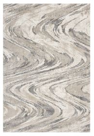 5' X 8' Gray And Tan Abstract Area Rug