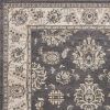 8' X 10' Gray And Ivory Floral Medallion Area Rug