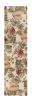 10' Beige Green And Pink Wool Botanical Leaves Hand Tufted Runner Rug