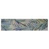 10' Gray And Blue Wool Tropical Botanical Hand Tufted Runner Rug
