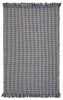 5' X 8' Gray And Light Gray Wool Houndstooth Hand Woven Area Rug With Fringe