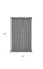 5' X 8' Gray And Light Gray Wool Houndstooth Hand Woven Area Rug With Fringe