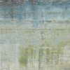 7' X 10' Blue And Green Abstract Area Rug