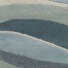 5' X 8' Blue Gray And Ivory Genuine Wool Abstract Geometric Hand Tufted Area Rug