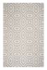 5' X 8' Light Gray And Ivory Wool Geometric Hand Tufted Area Rug
