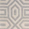 5' X 8' Light Gray And Ivory Wool Geometric Hand Tufted Area Rug