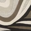 5' X 8' Beige Ivory And Black Wool Abstract Hand Tufted Area Rug