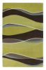 5' X 8' Lime Green Brown And Blue Wool Abstract Hand Tufted Area Rug