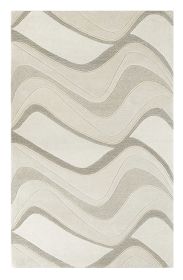5' X 8' Ivory And Gray Wool Abstract Hand Tufted Area Rug
