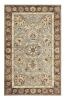 5' X 8' Gray Brown And Ivory New Zealand Lambs Wool Floral Medallion Hand Tufted Area Rug