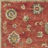 5' X 8' Sienna Gold And Green New Zealand Lambs Wool Floral Vines Hand Tufted Area Rug