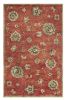 5' X 8' Sienna Gold And Green New Zealand Lambs Wool Floral Vines Hand Tufted Area Rug