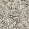 2' X 4' Gray And Ivory Floral Medallion Area Rug