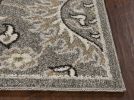 2' X 4' Gray And Ivory Floral Medallion Area Rug