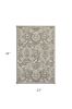 2' X 4' Gray And Ivory Floral Medallion Area Rug