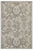 2' X 4' Gray And Ivory Floral Medallion Area Rug
