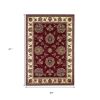 2' X 3' Red And Ivory Floral Medallion Area Rug
