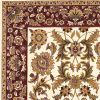 2' X 3' Ivory Red And Orange Floral Medallion Area Rug