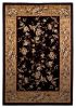 2' X 3' Tan Black And Beige Floral Vines Area Rug