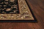 2' X 3' Tan Black And Beige Floral Vines Area Rug